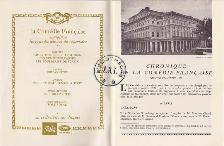 Les programmes de Théatre de l\